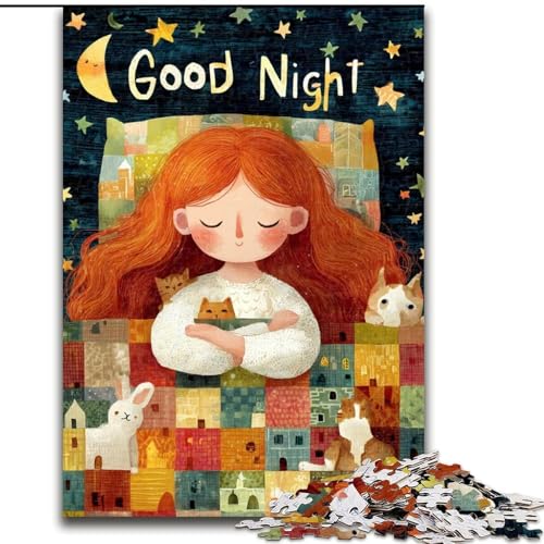 Puzzle 1000 Teile Schlafendes Mädchen, Puzzle 26x38cm, Denkspiel, interaktives Familienspiel, geeignet für Kinder ab 14 Jahren von ZKYUBEK