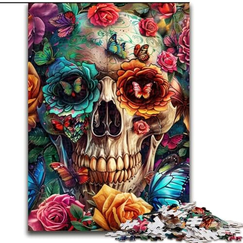 Puzzle 1000 Teile Schmetterlingsschädel Holzpuzzle für Erwachsene 26X38CM Perfektes DIY-Kunstdekor oder Geburtstagsgeschenk Puzzle 1000 Teile Schmetterlingsschädel Holzpuzzle für Erwachsene 26X38CM Perfektes DIY-Kunstdekor oder Geburtstagsgeschenk von ZKYUBEK