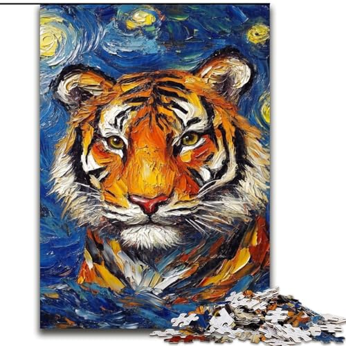 Puzzle 1000 Teile Tiger-Nachthimmel, Größe 26x38cm, Denksportspiel, interaktives Familienspiel, geeignet für Kinder ab 14 Jahren Puzzle 1000 Teile Tiger-Nachthimmel, Größe 26x38cm, Denksportspiel, interaktives Familienspiel, geeignet für Kinder ab 14 Jahren von ZKYUBEK