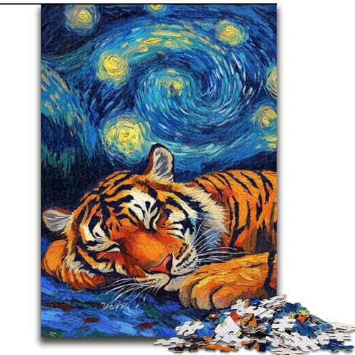 Puzzle 1000 Teile Tiger-Nachthimmel, Größe 26x38cm, Denksportspiel, interaktives Familienspiel, geeignet für Kinder ab 14 Jahren Puzzle 1000 Teile Tiger-Nachthimmel, Größe 26x38cm, Denksportspiel, interaktives Familienspiel, geeignet für Kinder ab 14 Jahren von ZKYUBEK