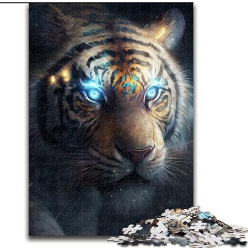 Puzzle 1000 Teile Tiger aus Karton, Puzzlegröße 26x38cm, anspruchsvolles Denkspiel für Teenager, unterhaltsames interaktives Spiel für die ganze Familie von ZKYUBEK
