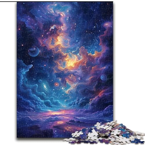 Puzzle 1000 Teile Wolken im Kosmos, Holzpuzzle, Größe 50x75cm, Denkspiel für Teenager von ZKYUBEK