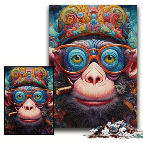 Puzzle 1000 Teile für Erwachsene, Affenpuzzle für Erwachsene, 26x38cm, Weihnachten, Halloween, Ostern, Neujahr von ZKYUBEK