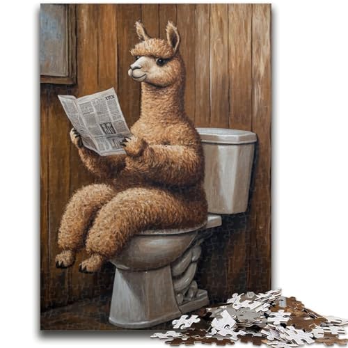 Puzzle 1000 Teile für Erwachsene, Alpaka auf der Toilette, Lernspiel, Herausforderung, Spielzeug, Geburtstagsgeschenk, Geschenke, 26x38cm Puzzle 1000 Teile für Erwachsene, Alpaka auf der Toilette, Lernspiel, Herausforderung, Spielzeug, Geburtstagsgeschenk, Geschenke, 26x38cm von ZKYUBEK