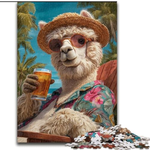 Puzzle 1000 Teile für Erwachsene, Alpaka im Urlaub, Holzpuzzle, 26x38cm, perfekt für Halloween, Weihnachten, Geburtstagsgeschenk Puzzle 1000 Teile für Erwachsene, Alpaka im Urlaub, Holzpuzzle, 26x38cm, perfekt für Halloween, Weihnachten, Geburtstagsgeschenk von ZKYUBEK