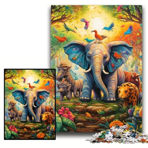Puzzle 1000 Teile für Erwachsene, Art Elephant, Unmögliches Puzzle für Erwachsene, 26x38cm, Teenager, Paare und Freunde zum Geburtstag, zu Weihnachten Puzzle 1000 Teile für Erwachsene, Art Elephant, Unmögliches Puzzle für Erwachsene, 26x38cm, Teenager, Paare und Freunde zum Geburtstag, zu Weihnachten von ZKYUBEK