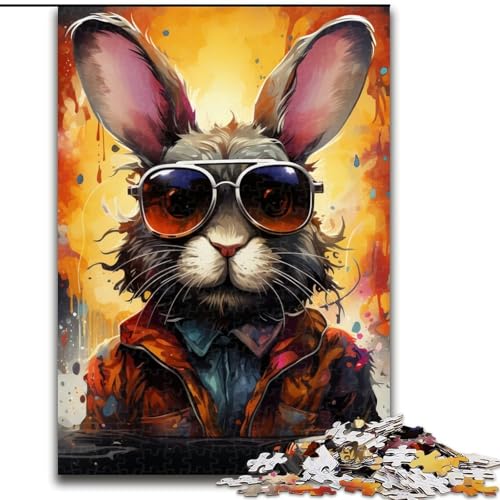 Puzzle 1000 Teile für Erwachsene, Art Rabbits, Kartonpuzzle, Größe 26x38cm, anspruchsvolles Denkspiel – entspannendes Spielzeug für Teenager von ZKYUBEK