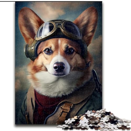 Puzzle 1000 Teile für Erwachsene, Aviator Corgi, Holzpuzzle, Größe 50x75cm, anspruchsvolles Denkspiel – entspannendes Spielzeug für Teenager Puzzle 1000 Teile für Erwachsene, Aviator Corgi, Holzpuzzle, Größe 50x75cm, anspruchsvolles Denkspiel – entspannendes Spielzeug für Teenager von ZKYUBEK