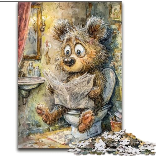 Puzzle 1000 Teile für Erwachsene, Bär auf der Toilette, Papppuzzle, 26x38cm, perfekt für Halloween, Weihnachten, Geburtstagsgeschenk Puzzle 1000 Teile für Erwachsene, Bär auf der Toilette, Papppuzzle, 26x38cm, perfekt für Halloween, Weihnachten, Geburtstagsgeschenk von ZKYUBEK
