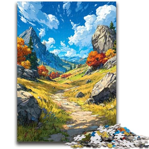 Puzzle 1000 Teile für Erwachsene, Berge im Herbst, Elefantenspielzeug, Denkspiel, Geburtstagsgeschenk, Geschenke, Wandkunst für Kinder ab 14 Jahren, 26x38cm von ZKYUBEK