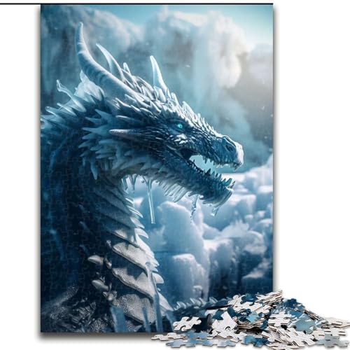 Puzzle 1000 Teile für Erwachsene, Blauer Eisdrache, Holzpuzzle, Größe 50x75cm, für Reiseliebhaber und Paare, anspruchsvolles Spielzeug Puzzle 1000 Teile für Erwachsene, Blauer Eisdrache, Holzpuzzle, Größe 50x75cm, für Reiseliebhaber und Paare, anspruchsvolles Spielzeug von ZKYUBEK