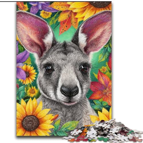 Puzzle 1000 Teile für Erwachsene, Blumenkänguru, Holzpuzzle, 50x75cm, perfekt für Halloween, Weihnachten, Geburtstagsgeschenk Puzzle 1000 Teile für Erwachsene, Blumenkänguru, Holzpuzzle, 50x75cm, perfekt für Halloween, Weihnachten, Geburtstagsgeschenk von ZKYUBEK