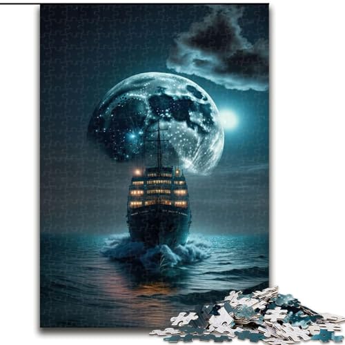 Puzzle 1000 Teile für Erwachsene, Boot, Mond, Nacht, Holzpuzzle, Größe 50x75cm, für Reiseliebhaber und Paare, anspruchsvolles Spielzeug Puzzle 1000 Teile für Erwachsene, Boot, Mond, Nacht, Holzpuzzle, Größe 50x75cm, für Reiseliebhaber und Paare, anspruchsvolles Spielzeug von ZKYUBEK