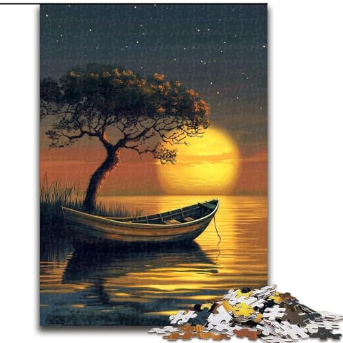 Puzzle 1000 Teile für Erwachsene, Boot bei Sonnenuntergang, Puzzle 1000 Teile für Erwachsene, Geburtstagsfeier für Männer und Frauen, 26x38cm Puzzle 1000 Teile für Erwachsene, Boot bei Sonnenuntergang, Puzzle 1000 Teile für Erwachsene, Geburtstagsfeier für Männer und Frauen, 26x38cm von ZKYUBEK