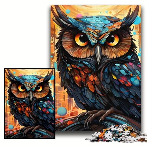 Puzzle 1000 Teile für Erwachsene, Bunte Kunst-Eule, Unmögliches Puzzle für Erwachsene, 50x75cm, Teenager, Paare und Freunde zum Geburtstag, zu Weihnachten Puzzle 1000 Teile für Erwachsene, Bunte Kunst-Eule, Unmögliches Puzzle für Erwachsene, 50x75cm, Teenager, Paare und Freunde zum Geburtstag, zu Weihnachten von ZKYUBEK