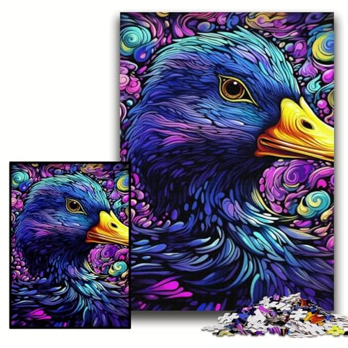 Puzzle 1000 Teile für Erwachsene, Bunte lila Ente, Holzpuzzle, 50x75cm, ideal für Verliebte, perfektes Weihnachts-, Neujahrs- oder Valentinstagsgeschenk Puzzle 1000 Teile für Erwachsene, Bunte lila Ente, Holzpuzzle, 50x75cm, ideal für Verliebte, perfektes Weihnachts-, Neujahrs- oder Valentinstagsgeschenk von ZKYUBEK