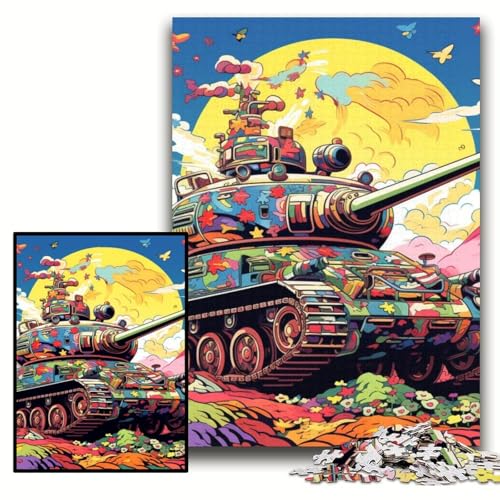 Puzzle 1000 Teile für Erwachsene, Bunter Kunstpanzer, Unmögliches Puzzle für Erwachsene, 50x75cm, Teenager, Paare und Freunde zum Geburtstag, zu Weihnachten Puzzle 1000 Teile für Erwachsene, Bunter Kunstpanzer, Unmögliches Puzzle für Erwachsene, 50x75cm, Teenager, Paare und Freunde zum Geburtstag, zu Weihnachten von ZKYUBEK