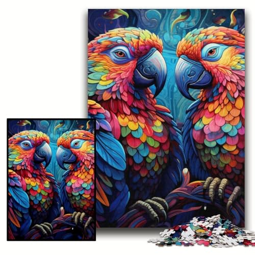 Puzzle 1000 Teile für Erwachsene, Bunter Papagei, anspruchsvolle Puzzles, 50x75cm, perfekt für Teenager und zur Heimdekoration von ZKYUBEK