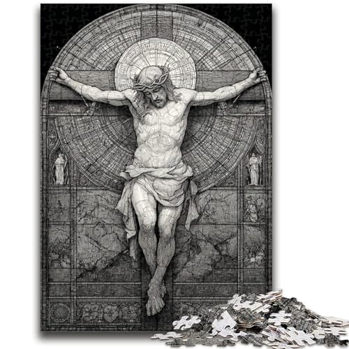 Puzzle 1000 Teile für Erwachsene, Buntglas-Jesus, Familienunterhaltungsspielzeug ganze Familie, für 14+, 50x75cm von ZKYUBEK