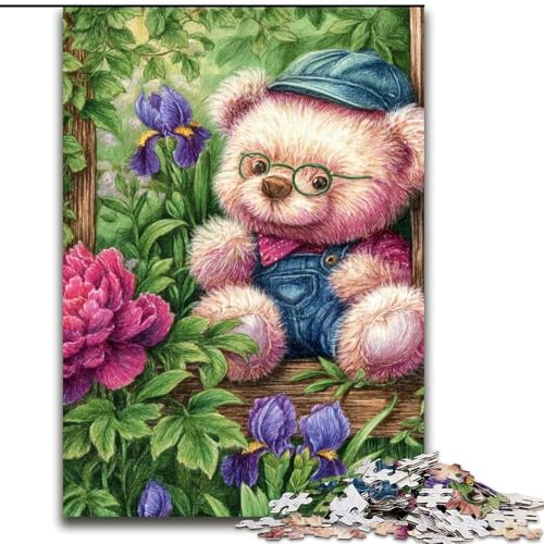 Puzzle 1000 Teile für Erwachsene, Cartoon-Teddybär, Holzpuzzle, 50x75cm, perfekt für Halloween, Weihnachten, Geburtstagsgeschenk von ZKYUBEK