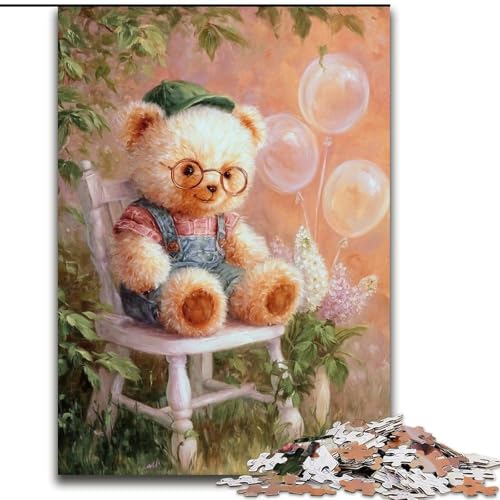 Puzzle 1000 Teile für Erwachsene, Cartoon-Teddybär, Holzpuzzle 26x38cm, für Reiseliebhaber und Paare, anspruchsvolles Spielzeug Puzzle 1000 Teile für Erwachsene, Cartoon-Teddybär, Holzpuzzle 26x38cm, für Reiseliebhaber und Paare, anspruchsvolles Spielzeug von ZKYUBEK