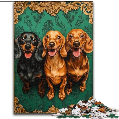 Puzzle 1000 Teile für Erwachsene, DREI Dackel, Holzpuzzle, 26x38cm, perfekt für Halloween, Weihnachten, Geburtstagsgeschenk Puzzle 1000 Teile für Erwachsene, DREI Dackel, Holzpuzzle, 26x38cm, perfekt für Halloween, Weihnachten, Geburtstagsgeschenk von ZKYUBEK