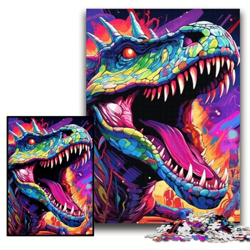 Puzzle 1000 Teile für Erwachsene, Dinosaurier-Kunstpuzzle für Erwachsene, 26x38cm, Weihnachten, Halloween, Ostern, Neujahr Puzzle 1000 Teile für Erwachsene, Dinosaurier-Kunstpuzzle für Erwachsene, 26x38cm, Weihnachten, Halloween, Ostern, Neujahr von ZKYUBEK
