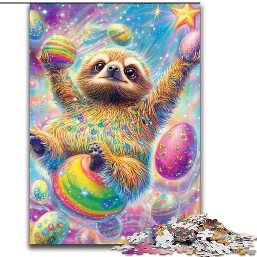 Puzzle 1000 Teile für Erwachsene, Donut-Faultier-Puzzle, 50x75cm, interaktives Familienspiel, Denksportaufgabe, Lernspielzeug von ZKYUBEK