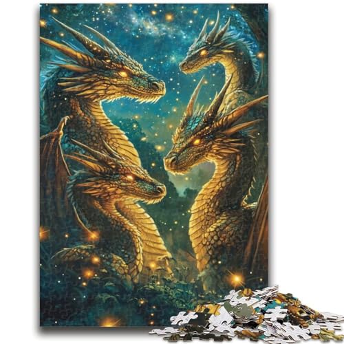 Puzzle 1000 Teile für Erwachsene, Drachen, Familienunterhaltungsspielzeug, ganze Familie, für Kinder ab 14 Jahren, 50x75cm von ZKYUBEK