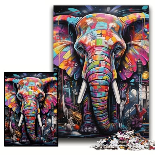 Puzzle 1000 Teile für Erwachsene, Elefantenpuzzle für Erwachsene, 26x38cm, Weihnachten, Halloween, Ostern, Neujahr von ZKYUBEK