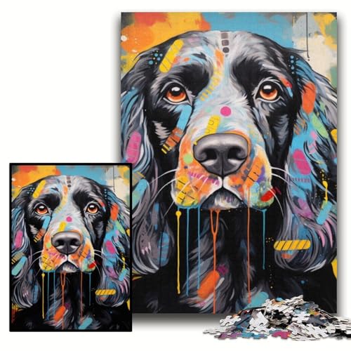 Puzzle 1000 Teile für Erwachsene, Englischer Cocker Spaniel, Graffiti-Puzzle für Erwachsene, 50x75cm, Weihnachten, Halloween, Ostern, Neujahr Puzzle 1000 Teile für Erwachsene, Englischer Cocker Spaniel, Graffiti-Puzzle für Erwachsene, 50x75cm, Weihnachten, Halloween, Ostern, Neujahr von ZKYUBEK