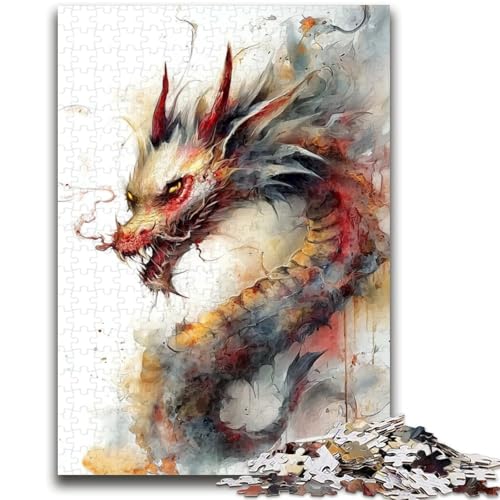 Puzzle 1000 Teile für Erwachsene, Fantasy-Drache, anspruchsvolles Spielspielzeug, Wanddekoration, einzigartige Geburtstags, 50x75cm von ZKYUBEK