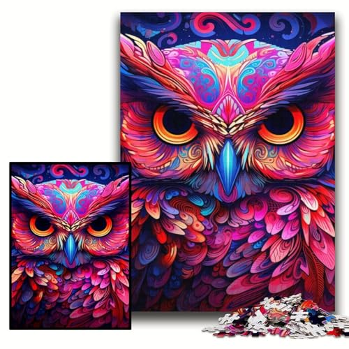 Puzzle 1000 Teile für Erwachsene, Farbige Eule, Holzpuzzle für Erwachsene, 50x75cm, Spaß für den Familienspielabend, dekoratives Kunstwerk zum Selbermachen Puzzle 1000 Teile für Erwachsene, Farbige Eule, Holzpuzzle für Erwachsene, 50x75cm, Spaß für den Familienspielabend, dekoratives Kunstwerk zum Selbermachen von ZKYUBEK