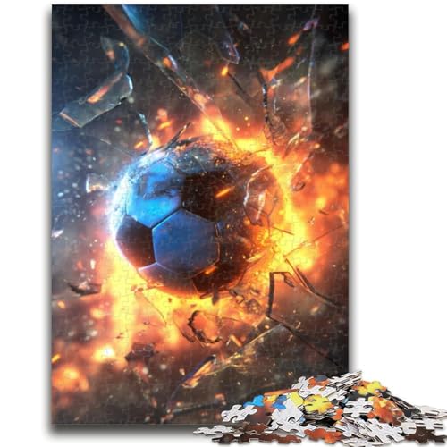 Puzzle 1000 Teile für Erwachsene, Flammenfußball, Elefantenspielzeug, Denkspiel, Geburtstagsgeschenk, Geschenke, Wandkunst für Kinder ab 14 Jahren, 26x38cm von ZKYUBEK