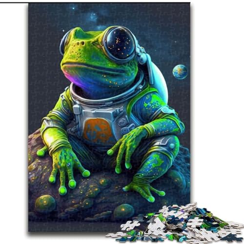 Puzzle 1000 Teile für Erwachsene, Frosch, Weltraum, Astronaut, Puzzle für Erwachsene, Größe 50x75cm, Geburtstagsgeschenkidee, anspruchsvolles Denkspiel von ZKYUBEK