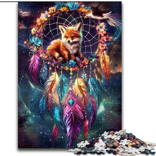 Puzzle 1000 Teile für Erwachsene, Fuchs-Traumfänger, Holzpuzzle, 26x38cm, Denksportaufgabe für Teenager Puzzle 1000 Teile für Erwachsene, Fuchs-Traumfänger, Holzpuzzle, 26x38cm, Denksportaufgabe für Teenager von ZKYUBEK