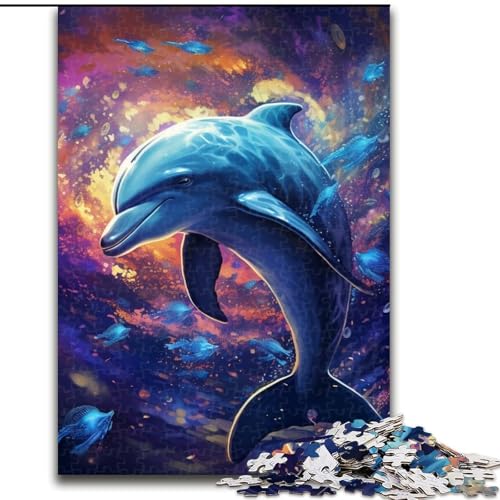 Puzzle 1000 Teile für Erwachsene, Galaxie-Delfin, Holzpuzzle, Größe 50x75cm, anspruchsvolles Denkspiel – entspannendes Spielzeug für Teenager von ZKYUBEK