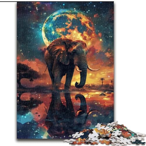 Puzzle 1000 Teile für Erwachsene, Galaxie-Elefant, Kartonpuzzle, Größe 26x38cm, für Reiseliebhaber und Paare, anspruchsvolles Spielzeug von ZKYUBEK