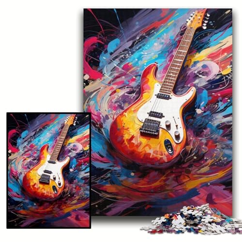Puzzle 1000 Teile für Erwachsene, Gitarre, Unmögliches Puzzle für Erwachsene, 50x75cm, Teenager, Paare und Freunde zum Geburtstag, zu Weihnachten Puzzle 1000 Teile für Erwachsene, Gitarre, Unmögliches Puzzle für Erwachsene, 50x75cm, Teenager, Paare und Freunde zum Geburtstag, zu Weihnachten von ZKYUBEK
