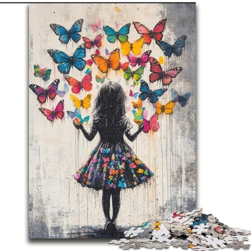 Puzzle 1000 Teile für Erwachsene, Graffiti-Mädchen und Schmetterling, Holzpuzzle, 26x38cm, perfekt für Halloween, Weihnachten, Geburtstagsgeschenk Puzzle 1000 Teile für Erwachsene, Graffiti-Mädchen und Schmetterling, Holzpuzzle, 26x38cm, perfekt für Halloween, Weihnachten, Geburtstagsgeschenk von ZKYUBEK