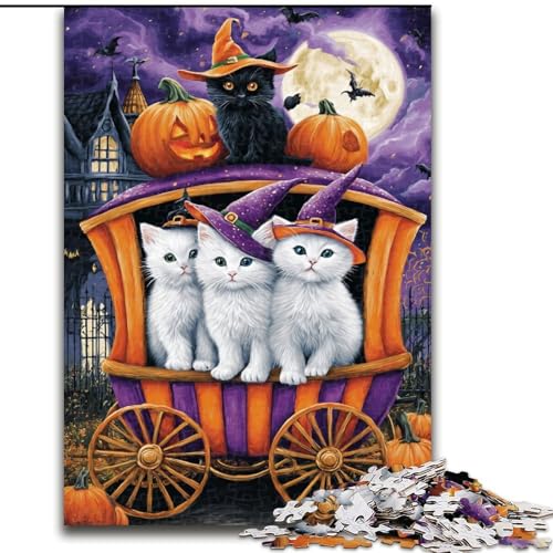 Puzzle 1000 Teile für Erwachsene, Halloween-Katze, Holzpuzzle, 50x75cm, perfekt für Halloween, Weihnachten, Geburtstagsgeschenk Puzzle 1000 Teile für Erwachsene, Halloween-Katze, Holzpuzzle, 50x75cm, perfekt für Halloween, Weihnachten, Geburtstagsgeschenk von ZKYUBEK