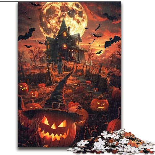 Puzzle 1000 Teile für Erwachsene, Halloween-Schloss, Holzpuzzle, 26x38cm, perfekt für Halloween, Weihnachten, Geburtstagsgeschenk Puzzle 1000 Teile für Erwachsene, Halloween-Schloss, Holzpuzzle, 26x38cm, perfekt für Halloween, Weihnachten, Geburtstagsgeschenk von ZKYUBEK