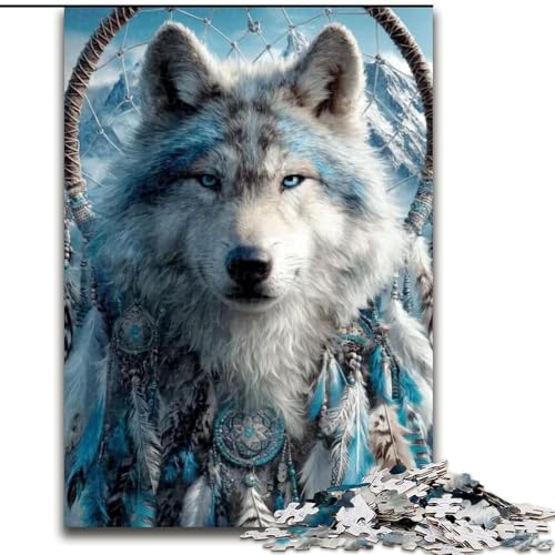 Puzzle 1000 Teile für Erwachsene, Indischer Wolf, Holzpuzzle, 26x38cm, perfekt für Halloween, Weihnachten, Geburtstagsgeschenk Puzzle 1000 Teile für Erwachsene, Indischer Wolf, Holzpuzzle, 26x38cm, perfekt für Halloween, Weihnachten, Geburtstagsgeschenk von ZKYUBEK