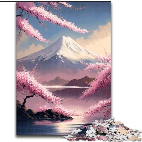 Puzzle 1000 Teile für Erwachsene, Japanische Kirschblüten, Kartonpuzzle, Größe 26x38cm, anspruchsvolles Denkspiel – entspannendes Spielzeug für Teenager von ZKYUBEK
