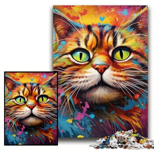 Puzzle 1000 Teile für Erwachsene, Katze, anspruchsvolle Puzzles, 26x38cm, perfekt für Teenager und zur Heimdekoration Puzzle 1000 Teile für Erwachsene, Katze, anspruchsvolle Puzzles, 26x38cm, perfekt für Teenager und zur Heimdekoration von ZKYUBEK