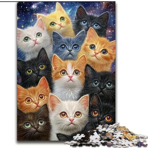 Puzzle 1000 Teile für Erwachsene, Katzen-Holzpuzzle, 26x38cm, für Reiseliebhaber und Paare, anspruchsvolles Spielzeug Puzzle 1000 Teile für Erwachsene, Katzen-Holzpuzzle, 26x38cm, für Reiseliebhaber und Paare, anspruchsvolles Spielzeug von ZKYUBEK