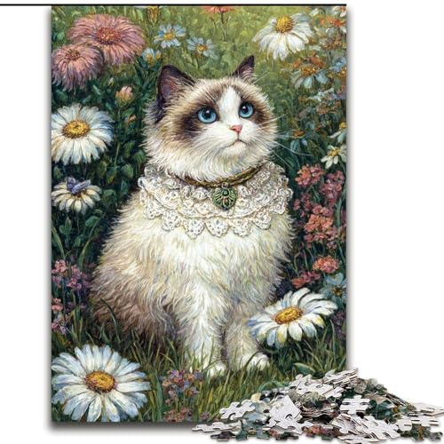 Puzzle 1000 Teile für Erwachsene, Katzen- und Blumen-Puzzle, 26x38cm, interaktives Familienspiel, Denksportaufgabe, Lernspielzeug Puzzle 1000 Teile für Erwachsene, Katzen- und Blumen-Puzzle, 26x38cm, interaktives Familienspiel, Denksportaufgabe, Lernspielzeug von ZKYUBEK