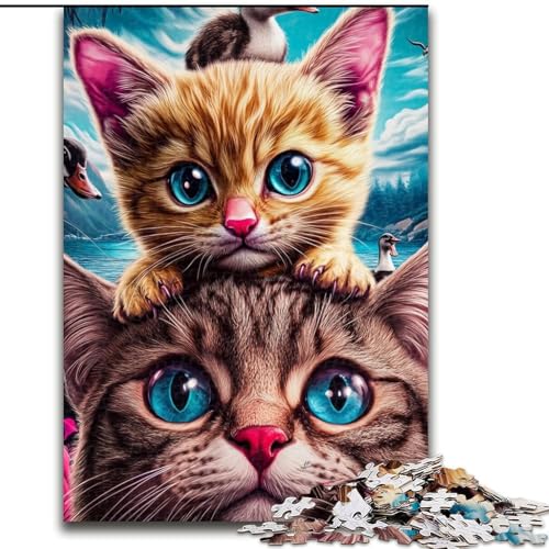 Puzzle 1000 Teile für Erwachsene, Katzen und Kätzchen, Holzpuzzle, 26x38cm, perfekt für Halloween, Weihnachten, Geburtstagsgeschenk Puzzle 1000 Teile für Erwachsene, Katzen und Kätzchen, Holzpuzzle, 26x38cm, perfekt für Halloween, Weihnachten, Geburtstagsgeschenk von ZKYUBEK