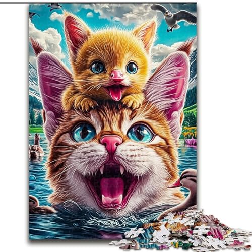 Puzzle 1000 Teile für Erwachsene, Katzen und Kätzchen, Holzpuzzle 26x38cm, für Reiseliebhaber und Paare, anspruchsvolles Spielzeug Puzzle 1000 Teile für Erwachsene, Katzen und Kätzchen, Holzpuzzle 26x38cm, für Reiseliebhaber und Paare, anspruchsvolles Spielzeug von ZKYUBEK