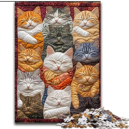 Puzzle 1000 Teile für Erwachsene, Katzencollage, Holzpuzzle, 26x38cm, perfekt für Halloween, Weihnachten, Geburtstagsgeschenk Puzzle 1000 Teile für Erwachsene, Katzencollage, Holzpuzzle, 26x38cm, perfekt für Halloween, Weihnachten, Geburtstagsgeschenk von ZKYUBEK